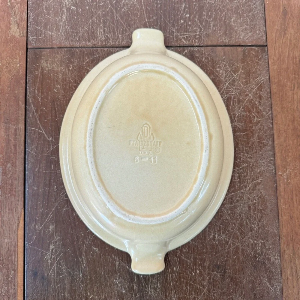 Pfaltzgraff Village 6-11 USA Oval‎ Baking Dish Casserole Tan Floral Stoneware